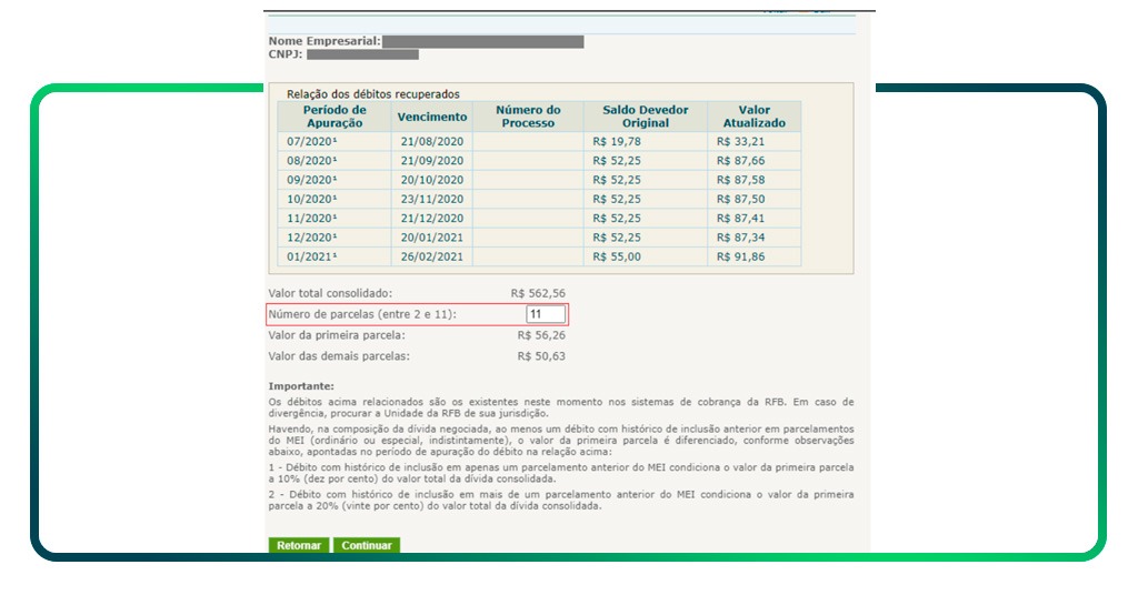 Parcelar dívidas do MEI