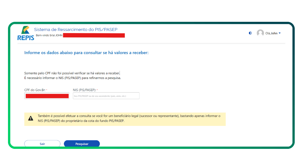Dinheiro do Repis Cidadão