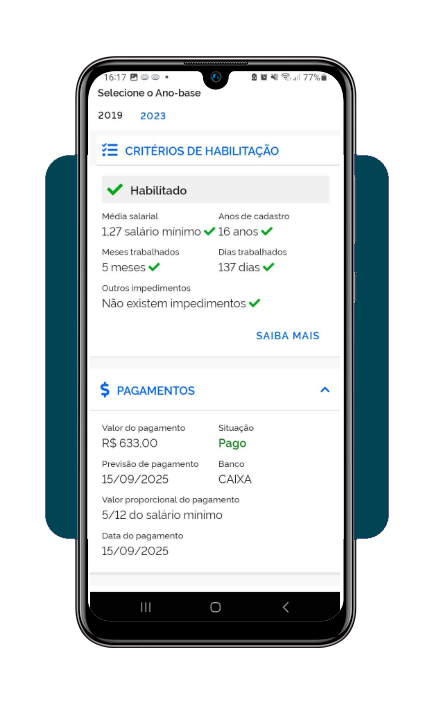 Consultar o lote extra do PIS