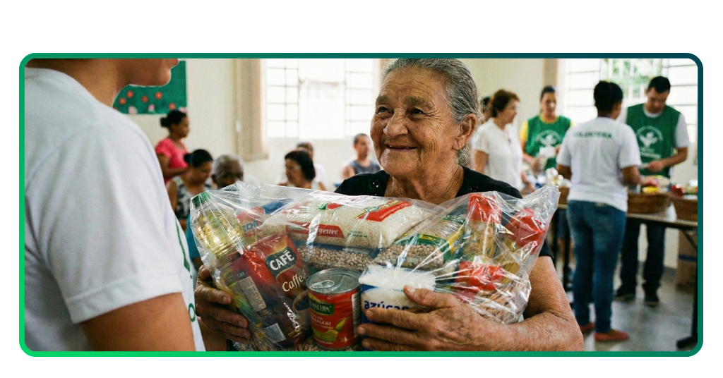 Receber a cesta básica do CRAS