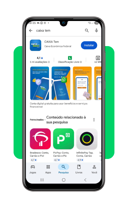 Abrir conta no CAIXA Tem