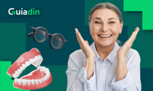 Óculos e dentadura de graça