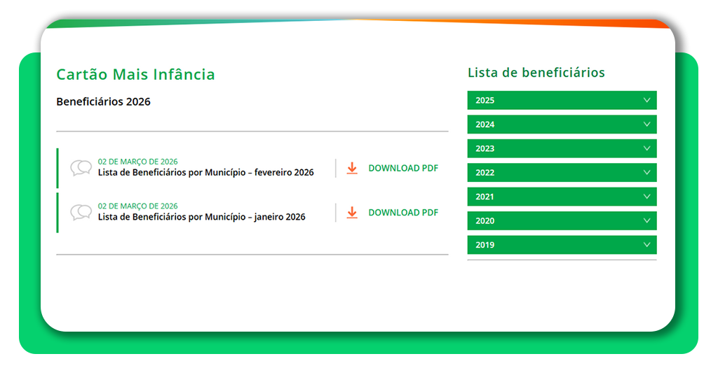 Cartão Mais Infância