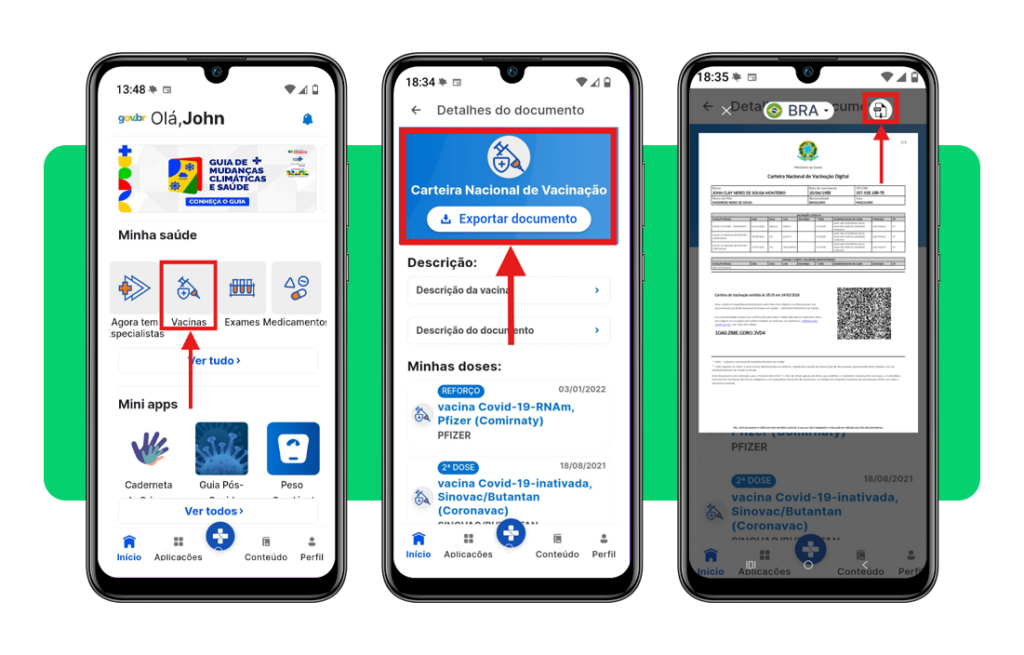 Emitir o comprovante de vacinação digital pelo celular