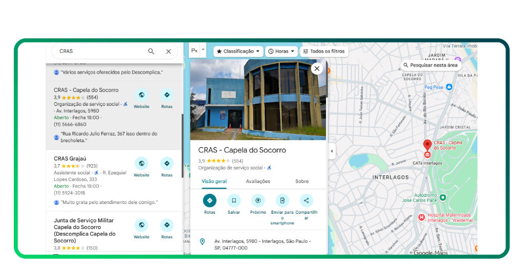 CRAS mais perto do seu endereço