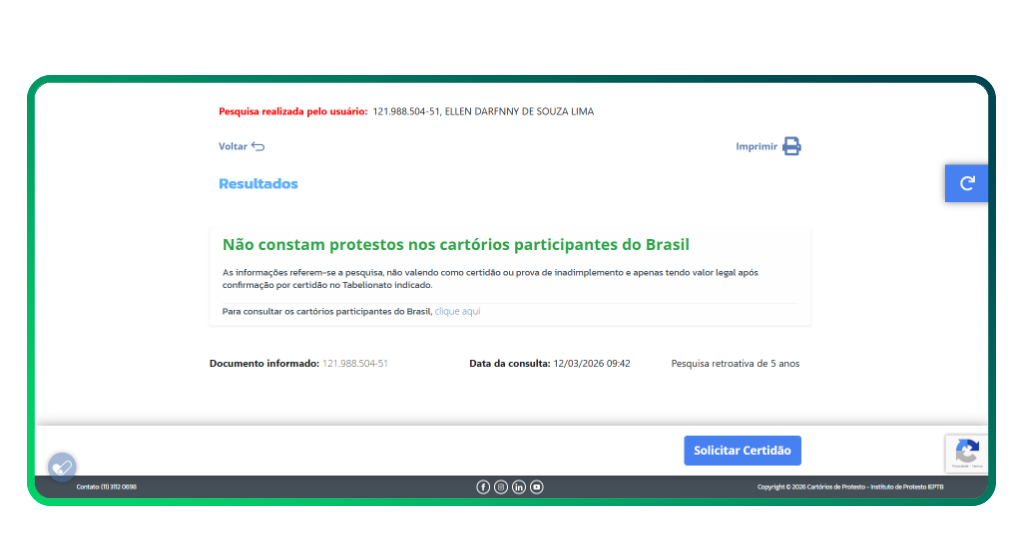 Protestos em cartório