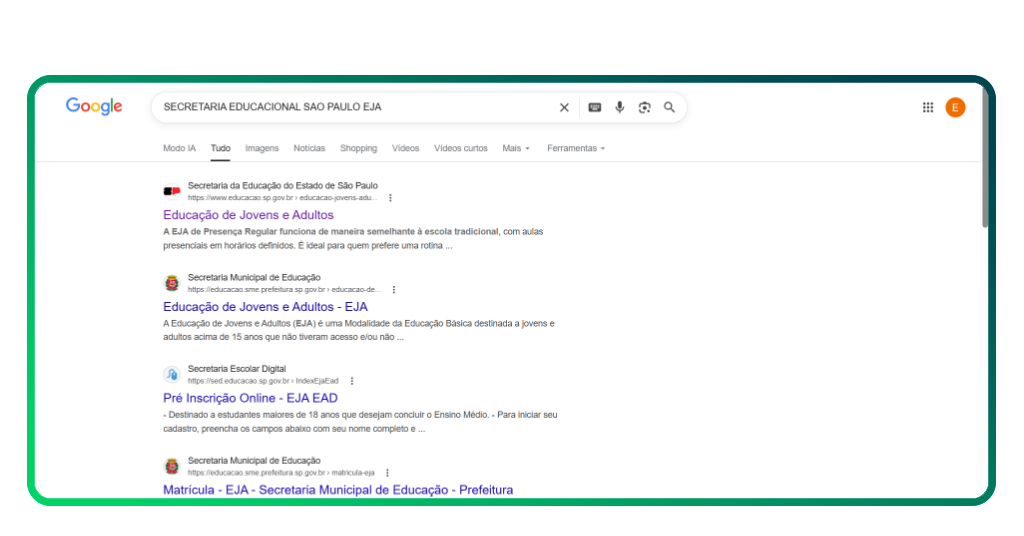 Inscrição EJA pelo celular
