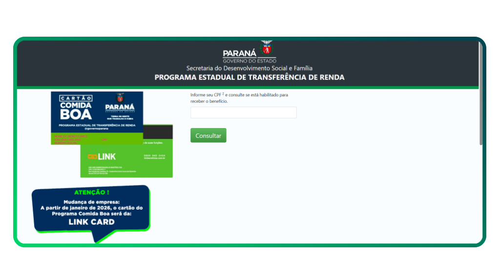 Saldo do Comida Boa liberado