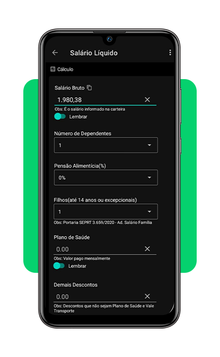 Salário-família por dependente
