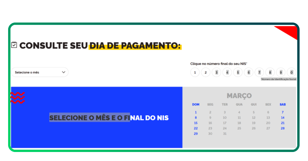 Calendário de pagamento do Criança Alagoana