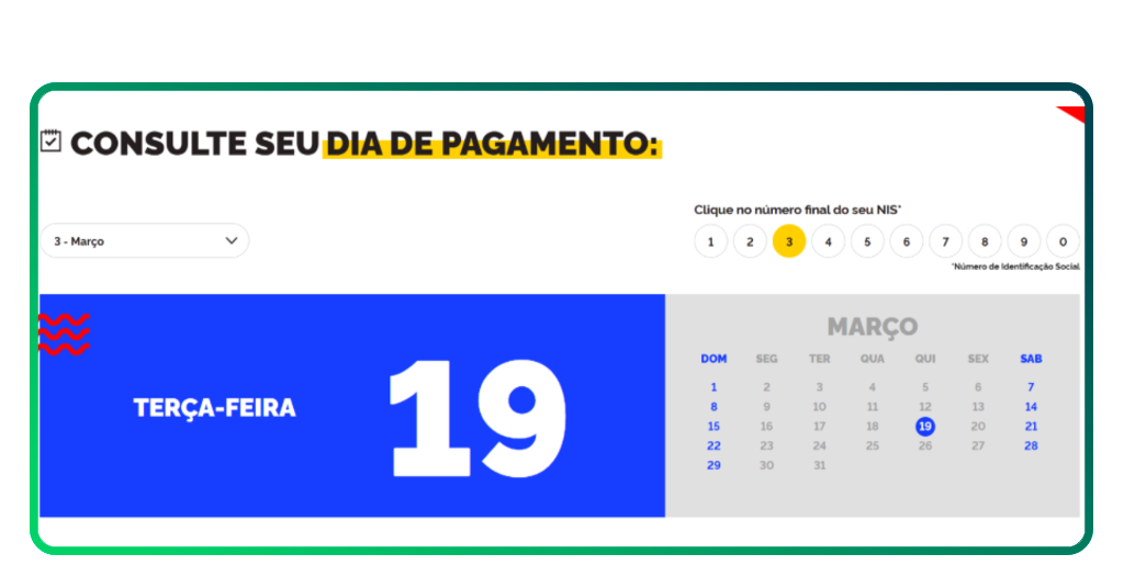 Calendário de pagamento do Criança Alagoana