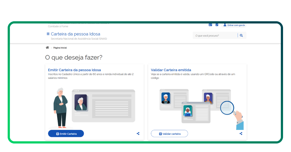 Solicitar a Carteira do Idoso