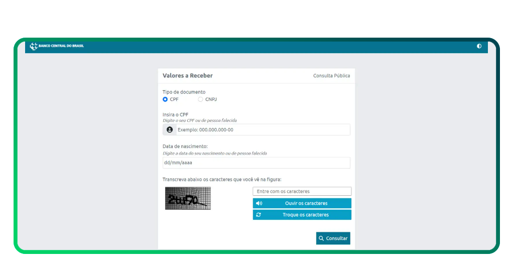 Consultar dinheiro esquecido de parentes falecidos