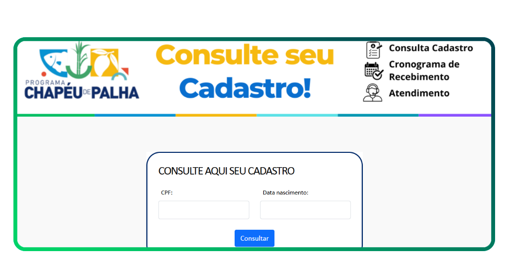 Inscrição no programa Chapéu de Palha