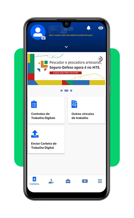 carteira de trabalho no celular
