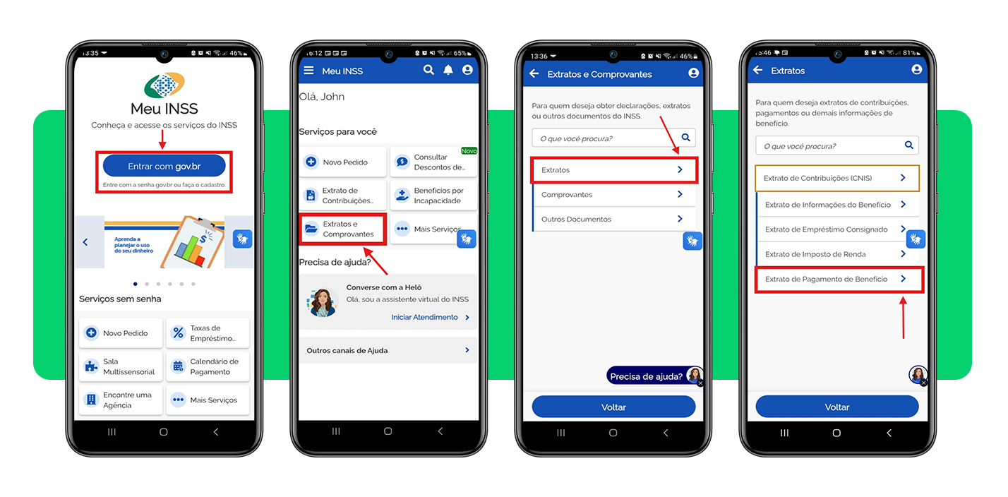 Tutorial passo a passo para consultar extrato de pagamento do INSS pelo aplicativo