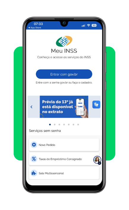 Tela de download do aplicativo Meu INSS