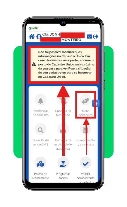 benefício disponível no CPF