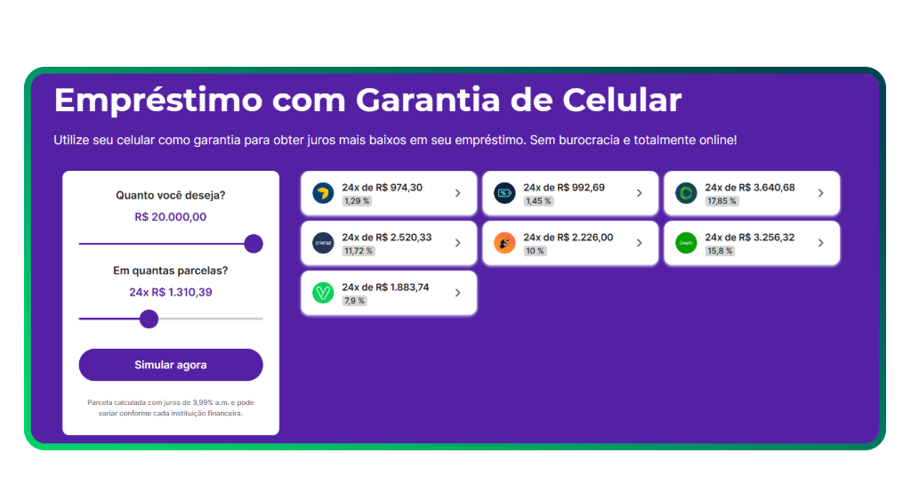 empréstimo com garantia de celular