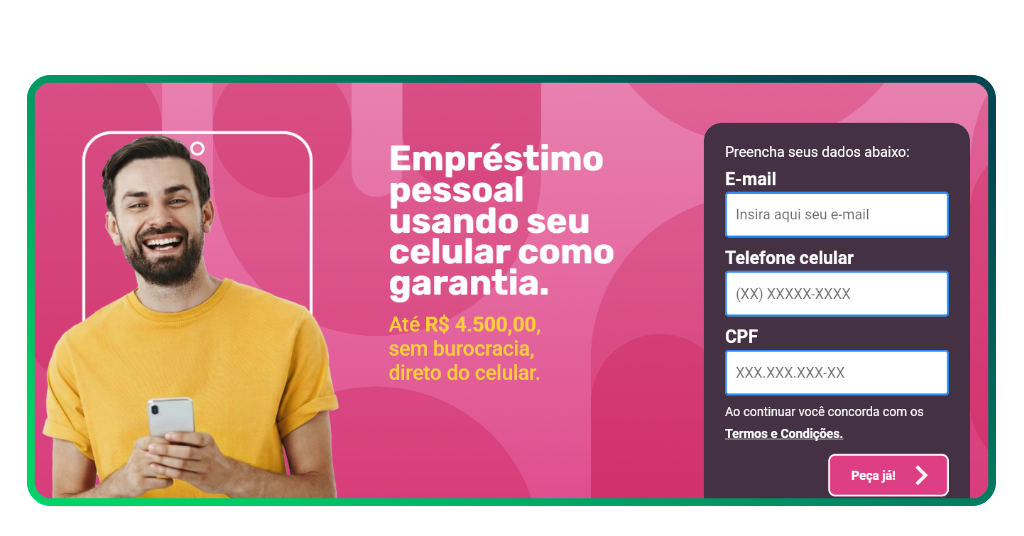 empréstimo com garantia de celular