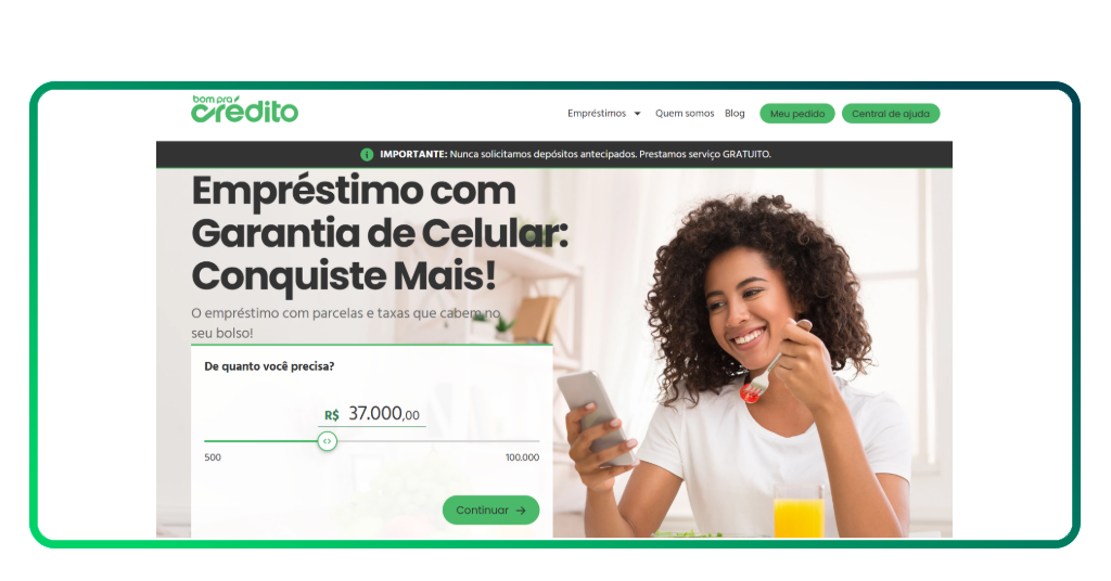 empréstimo com garantia de celular